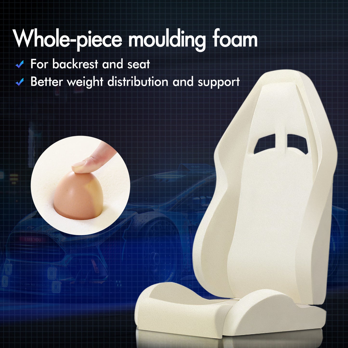 ELFORDSON Gaming Office Chair Extra Large Pillow Racing Executive Footrest Seat