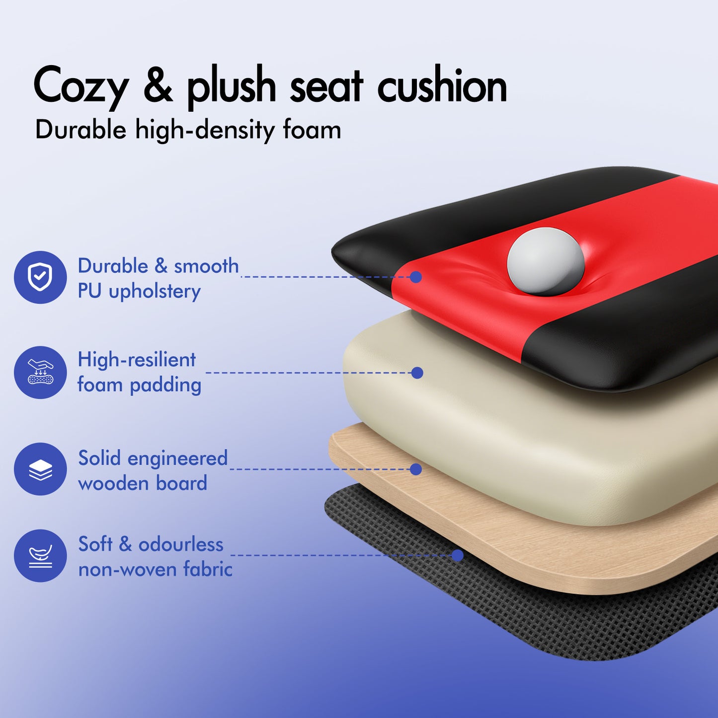 ELFORDSON Gaming Office Chair Extra Large Pillow Racing Executive Footrest Seat