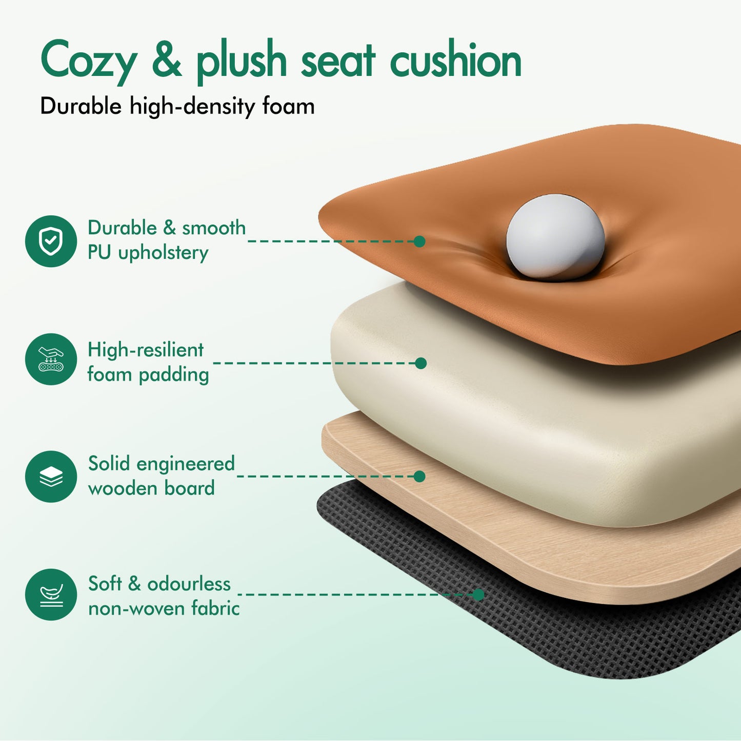 ELFORDSON Office Chair with 8-Point Massage and Heat Function, Brown