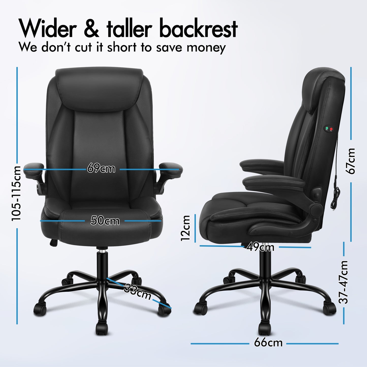 ELFORDSON Massage Office Chair Ergonomic Executive Computer Gaming PU Leather