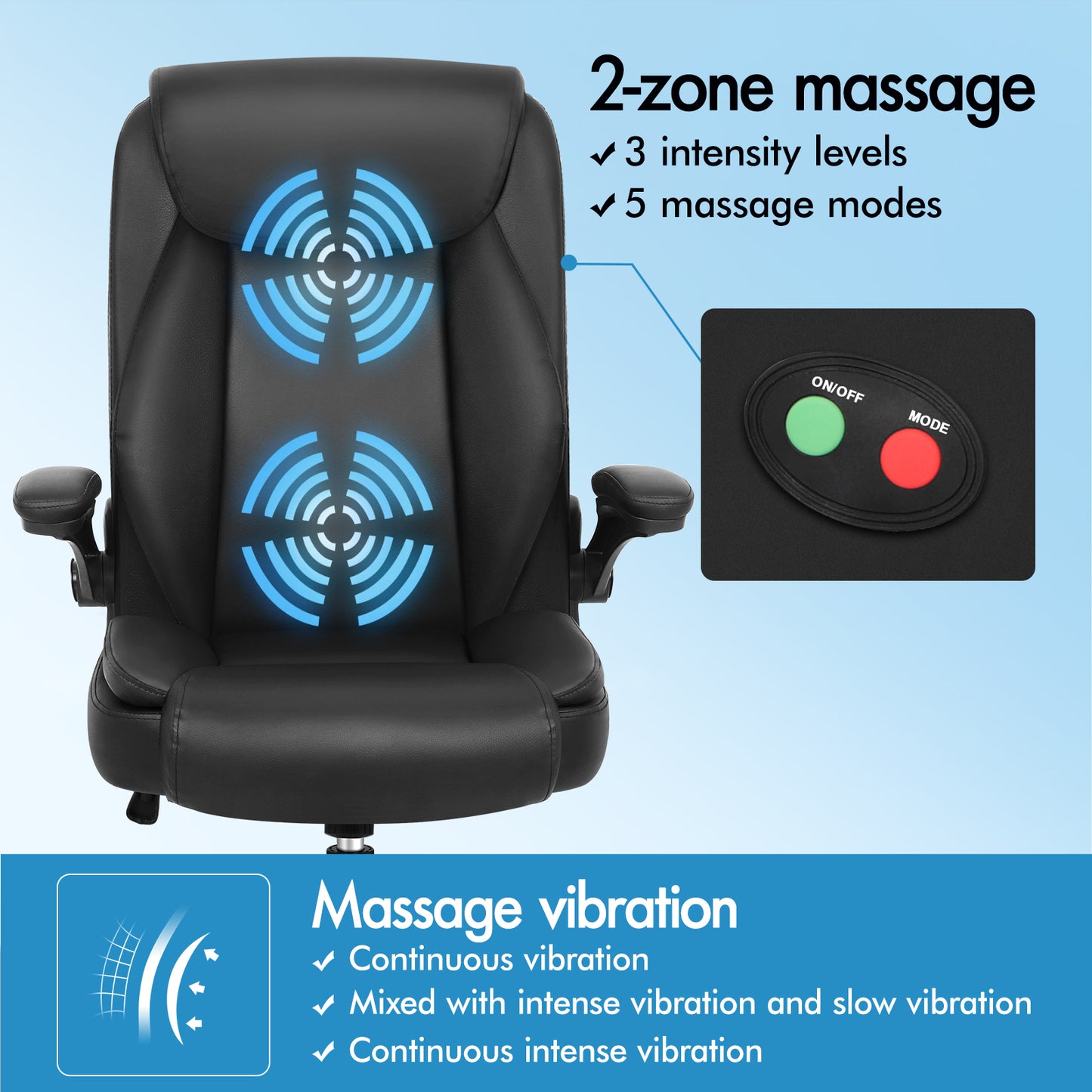 ELFORDSON Massage Office Chair Ergonomic Executive Computer Gaming PU Leather