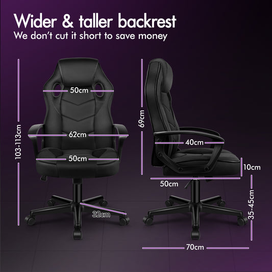 ELFORDSON Gaming Chair Racing Office Ergonomic Padded Swivel Executive Computer