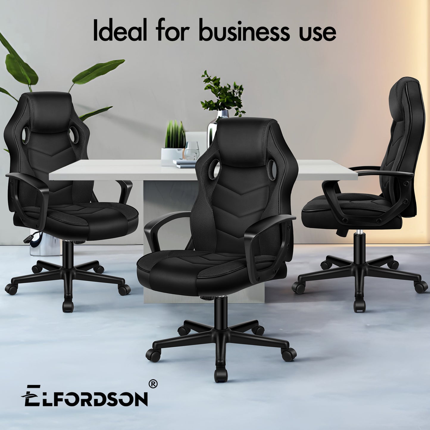 ELFORDSON Gaming Chair Racing Office Ergonomic Padded Swivel Executive Computer