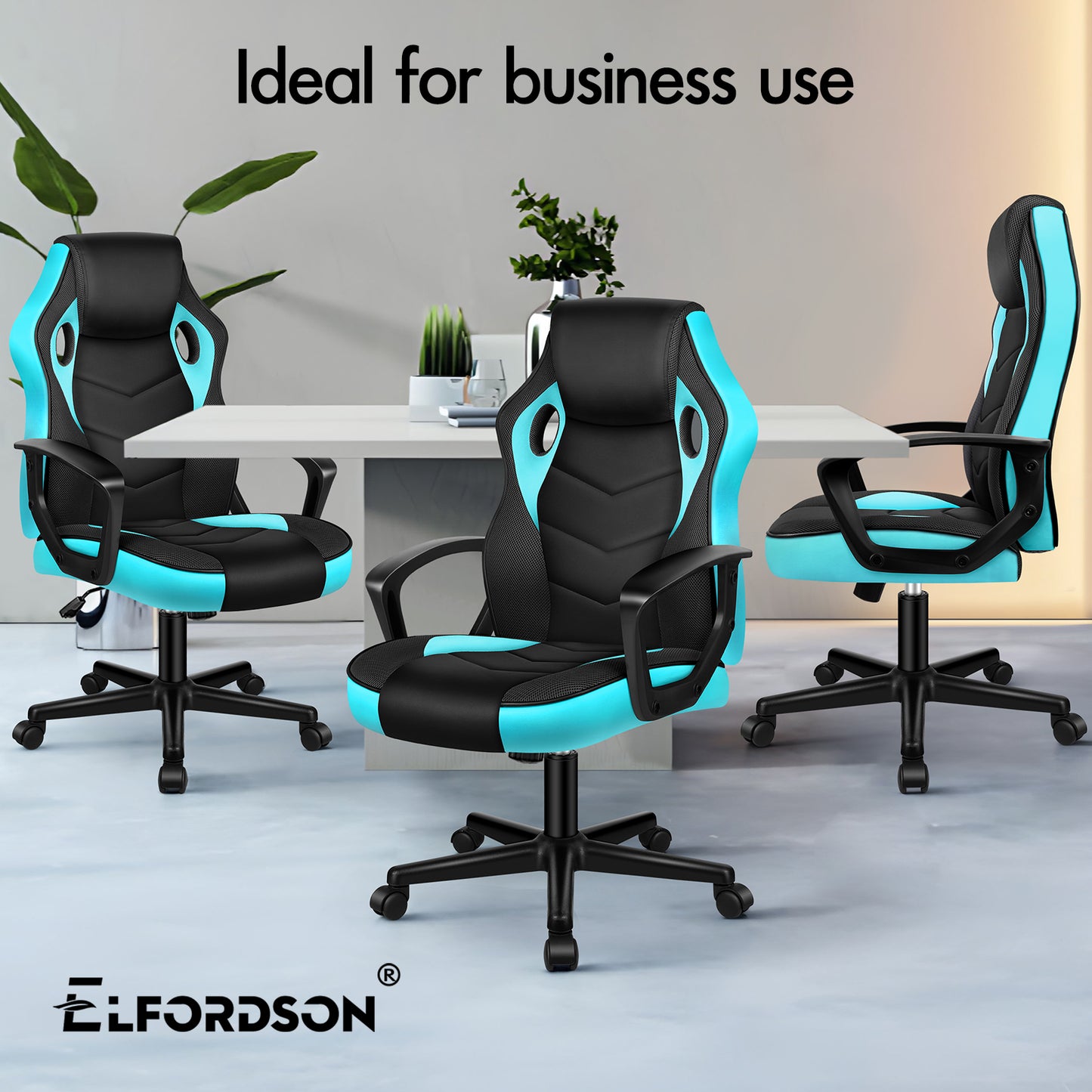 ELFORDSON Gaming Chair Racing Office Ergonomic Padded Swivel Executive Computer