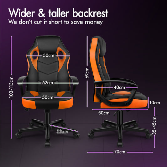 ELFORDSON Gaming Chair Racing Office Ergonomic Padded Swivel Executive Computer