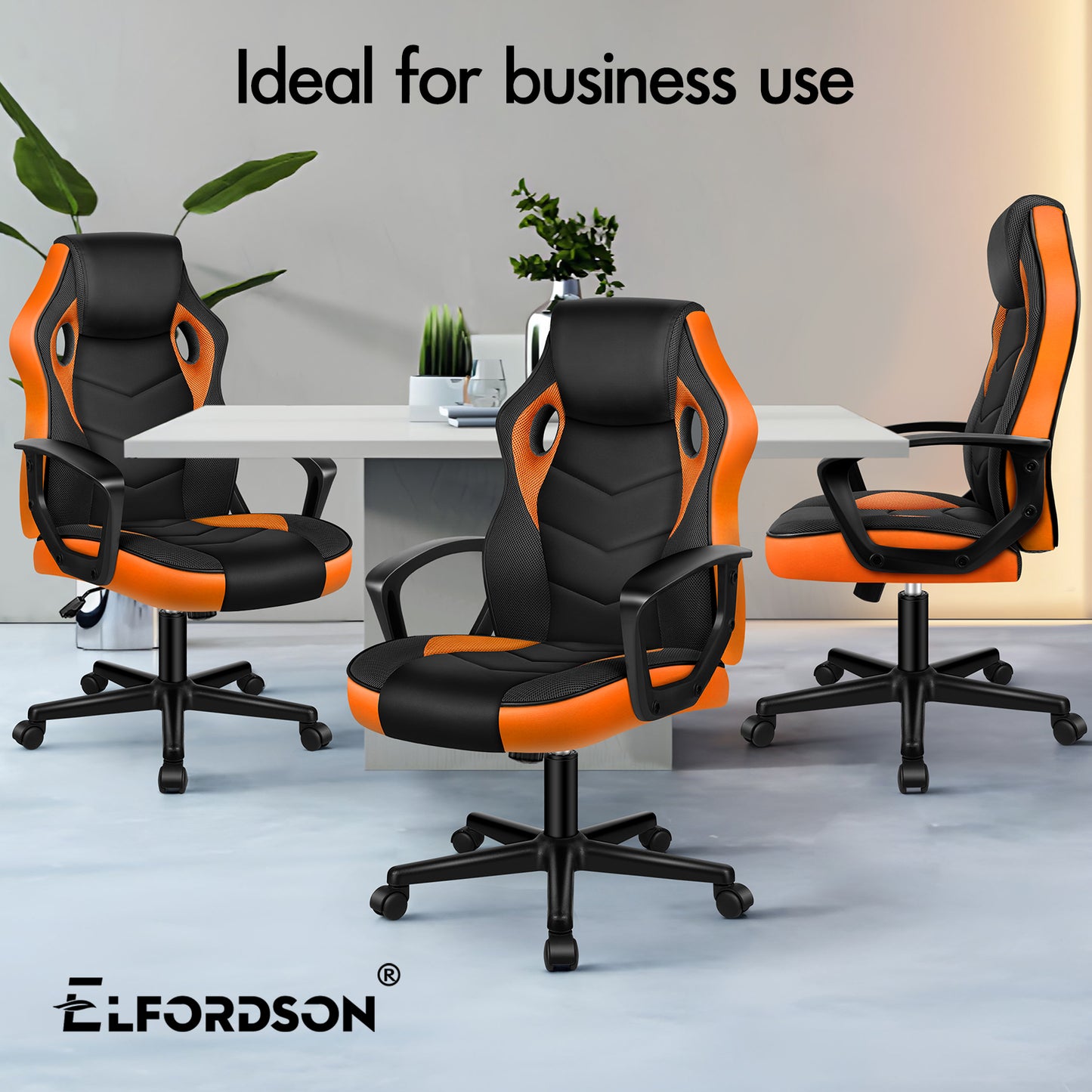 ELFORDSON Gaming Chair Racing Office Ergonomic Padded Swivel Executive Computer