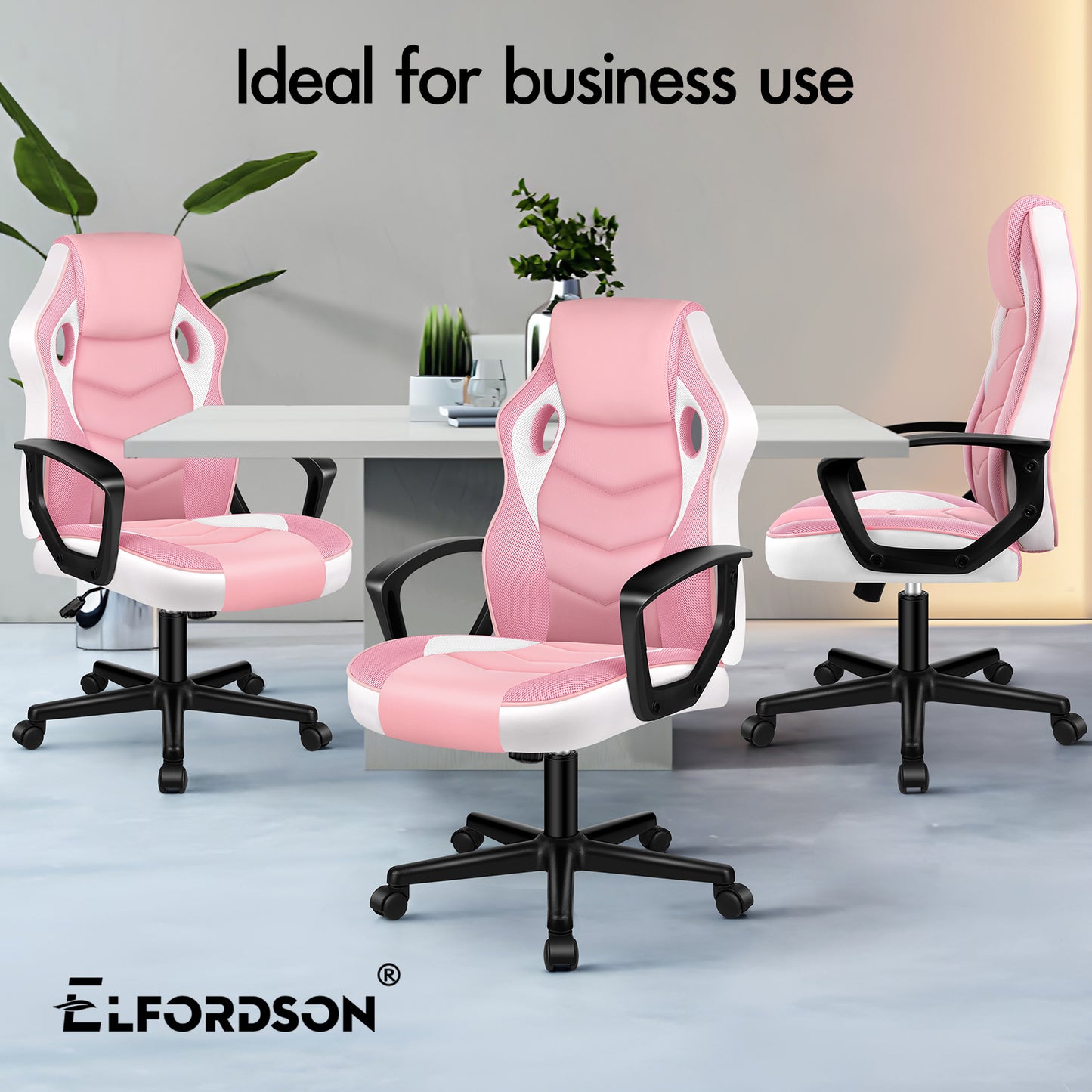 ELFORDSON Gaming Chair Racing Office Ergonomic Padded Swivel Executive Computer