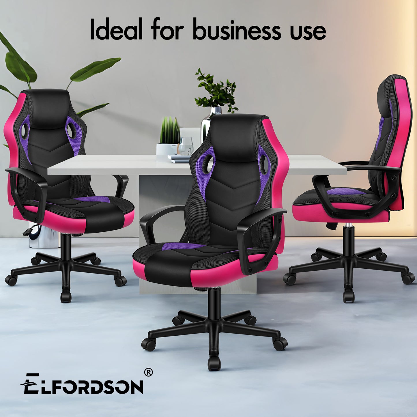 ELFORDSON Gaming Chair Racing Office Ergonomic Padded Swivel Executive Computer
