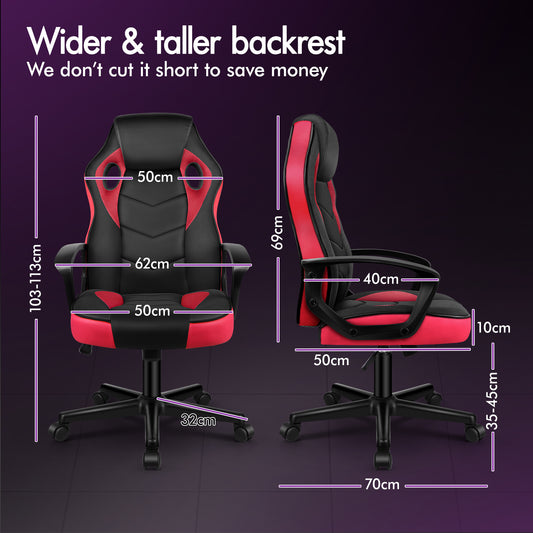 ELFORDSON Gaming Chair Racing Office Ergonomic Padded Swivel Executive Computer