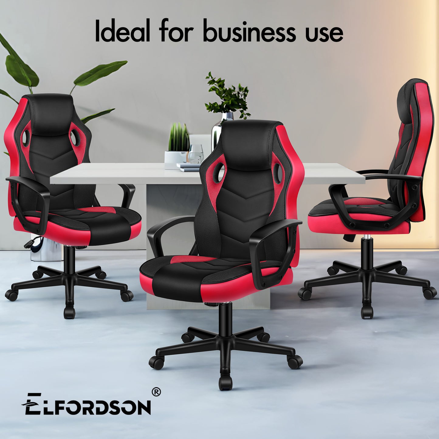 ELFORDSON Gaming Chair Racing Office Ergonomic Padded Swivel Executive Computer