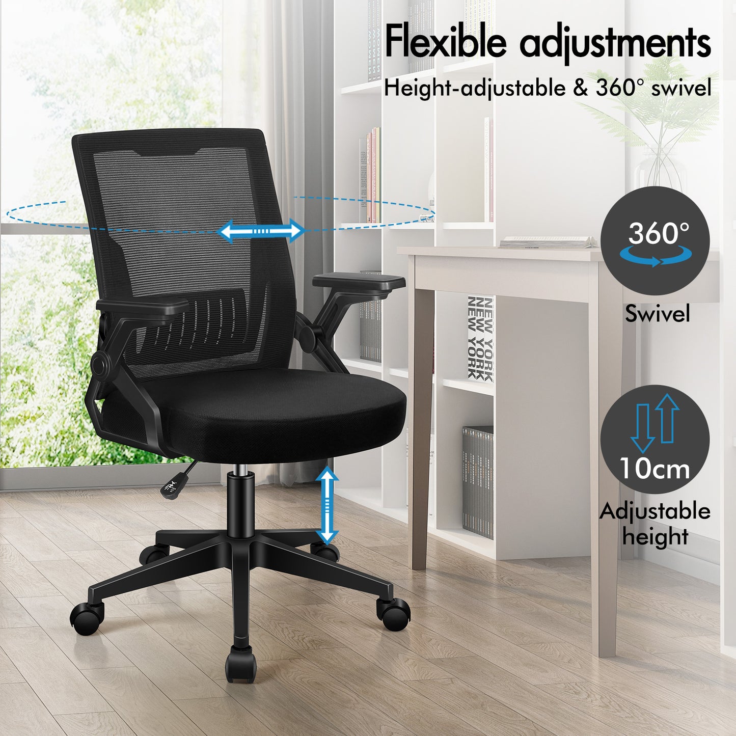ELFORDSON Mesh Office Chair Gaming Racing Work All Black