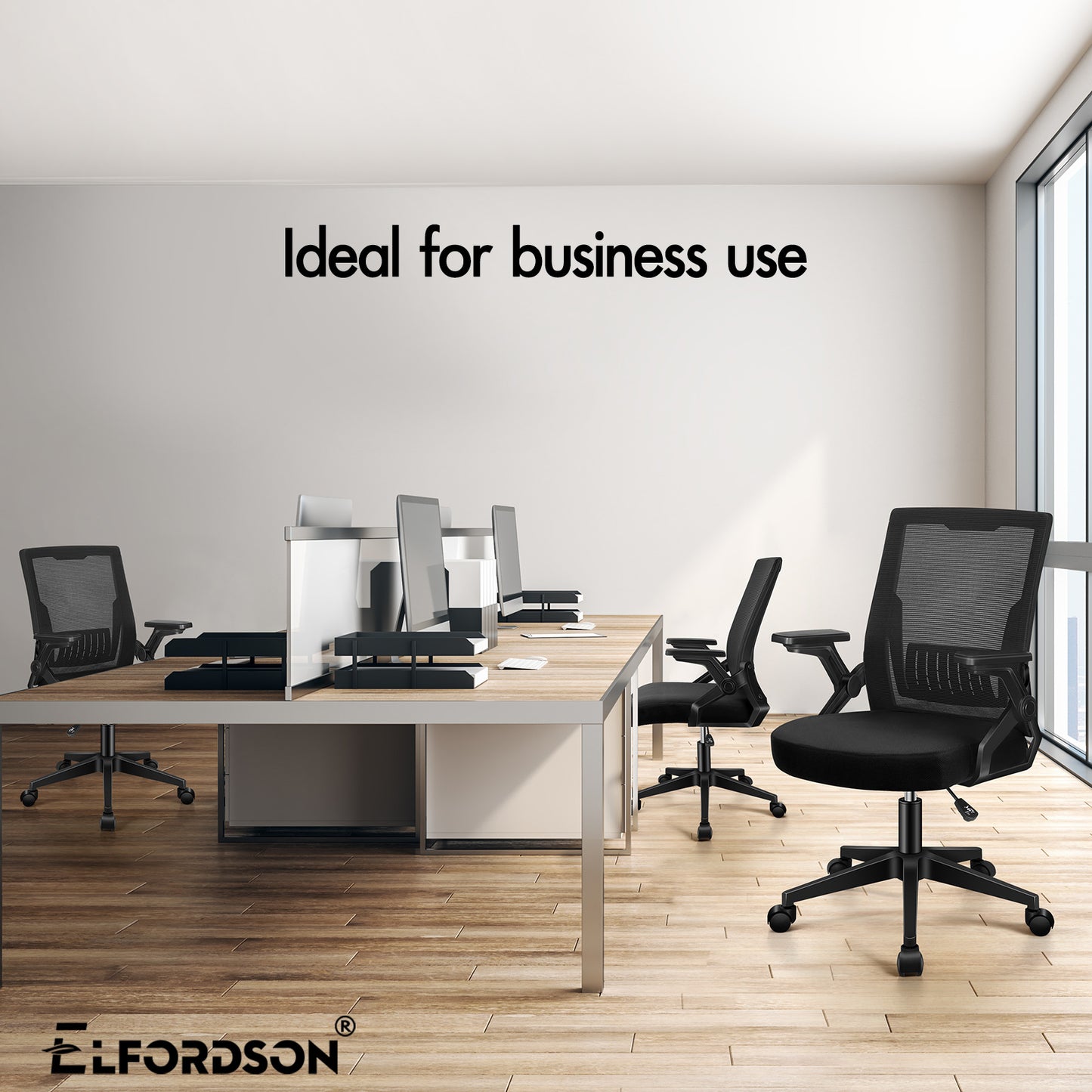 ELFORDSON Mesh Office Chair Gaming Racing Work All Black