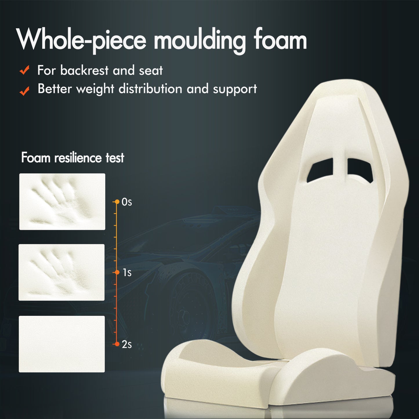 ELFORDSON Gaming Chair with 2-Point Massage Lumbar Cushion, 150° Reclining, Fabric, Light Grey