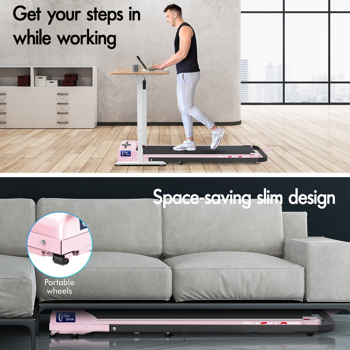 BLACK LORD Treadmill Electric Walking Pad Home Office Gym Fitness Foldable