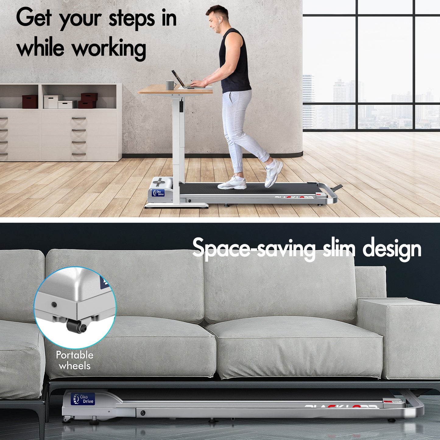 BLACK LORD Treadmill Electric Walking Pad Home Office Gym Fitness Foldable