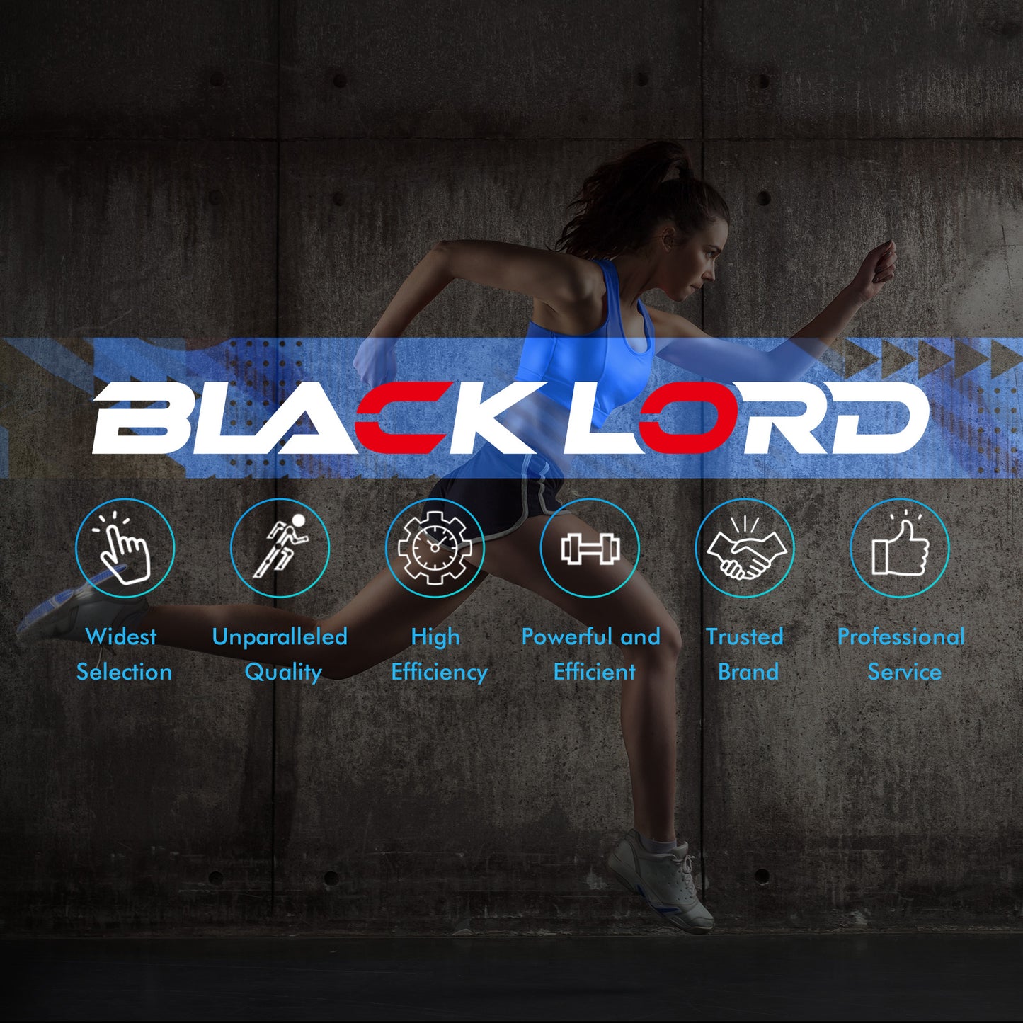 BLACK LORD Treadmill Electric Walking Pad Home Office Gym Fitness Foldable