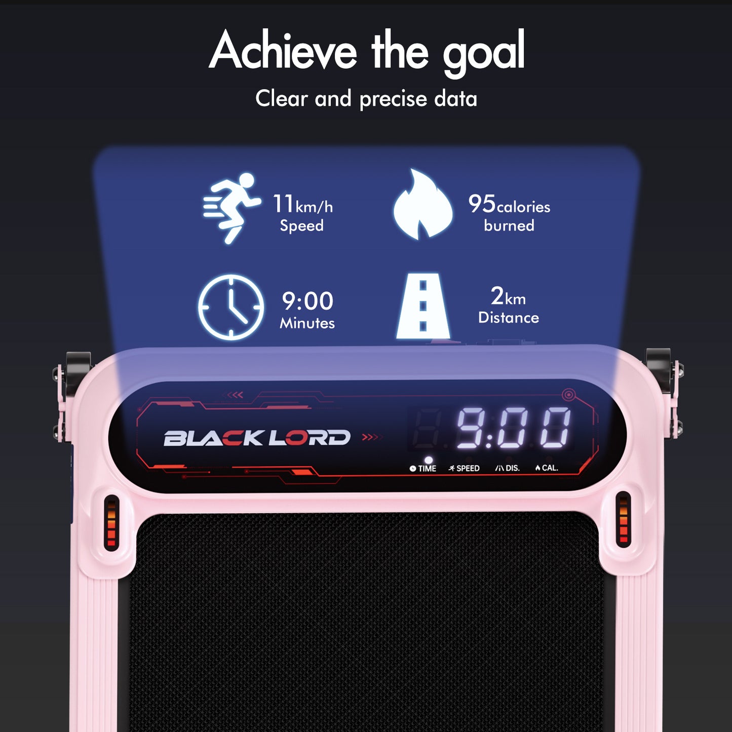 BLACK LORD Treadmill Electric Walking Pad Incline Shock Absorbers Gym Pink