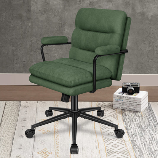 ELFORDSON Office Chair Ergonomic Executive Computer Work Seat Chenille Green