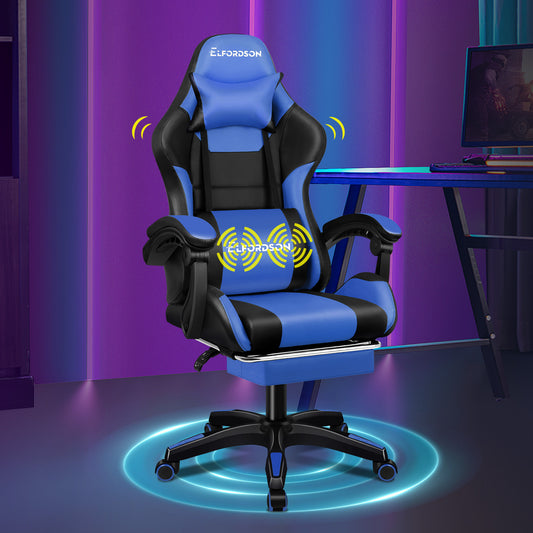 ELFORDSON Gaming Office Chair Extra Large Pillow Racing Executive Footrest Seat