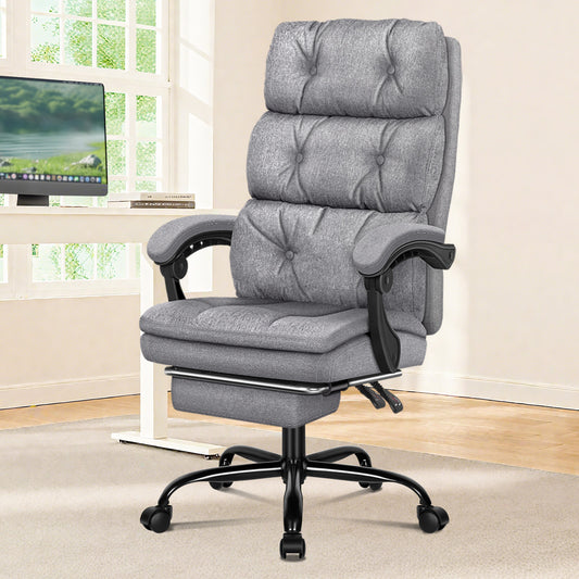 ELFORDSON Office Chair Executive Computer Fabric Work Seat Recliner Gaming