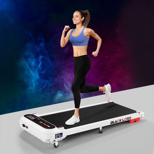 BLACK LORD Treadmill Electric Walking Pad Incline Shock Absorbers Gym White