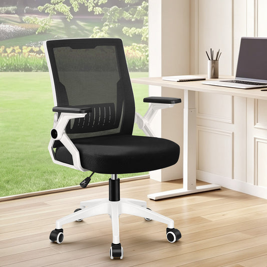 ELFORDSON Mesh Office Chair Gaming Racing Work Black and White