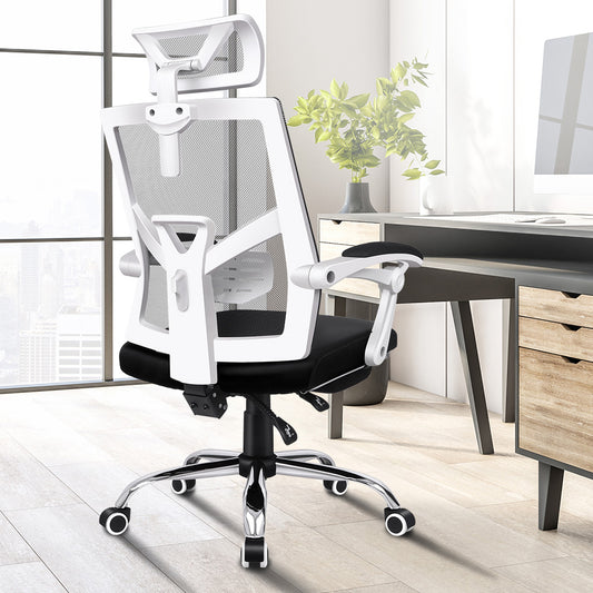 ELFORDSON Mesh Office Chair Gaming Executive Fabric Seat Racing Footrest Recline