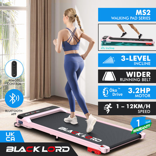 BLACK LORD Treadmill Electric Walking Pad Home Office Gym Fitness Incline MS2