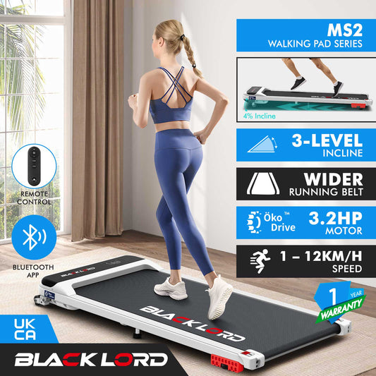 BLACK LORD Treadmill Electric Walking Pad Home Office Gym Fitness Incline MS2