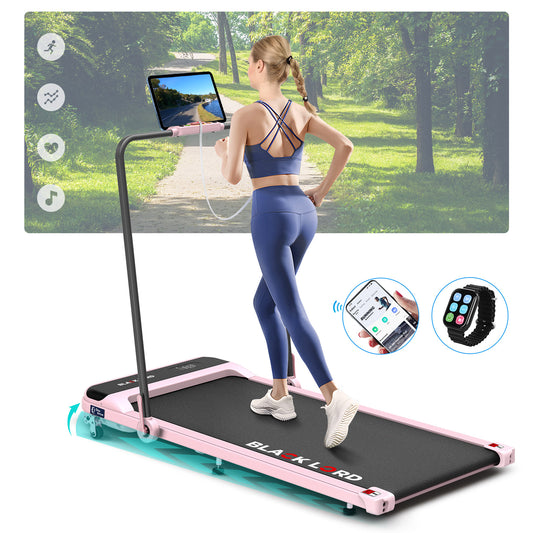 BLACK LORD Treadmill Electric Walking Pad Home Office Incline Foldable Pink