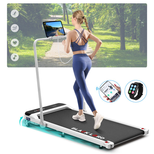 BLACK LORD Treadmill Electric Walking Pad Home Office Incline Foldable White