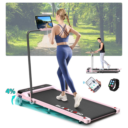 BLACK LORD Treadmill Electric Walking Pad Home Office Incline Foldable Pink