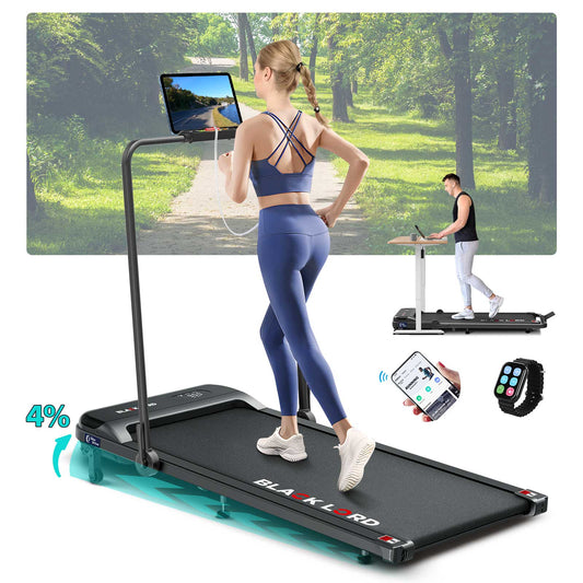 BLACK LORD Treadmill Electric Walking Pad Home Office Incline Foldable Black