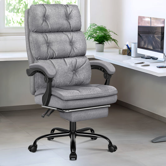 ELFORDSON Office Chair Executive Computer Fabric Work Seat Recliner Gaming