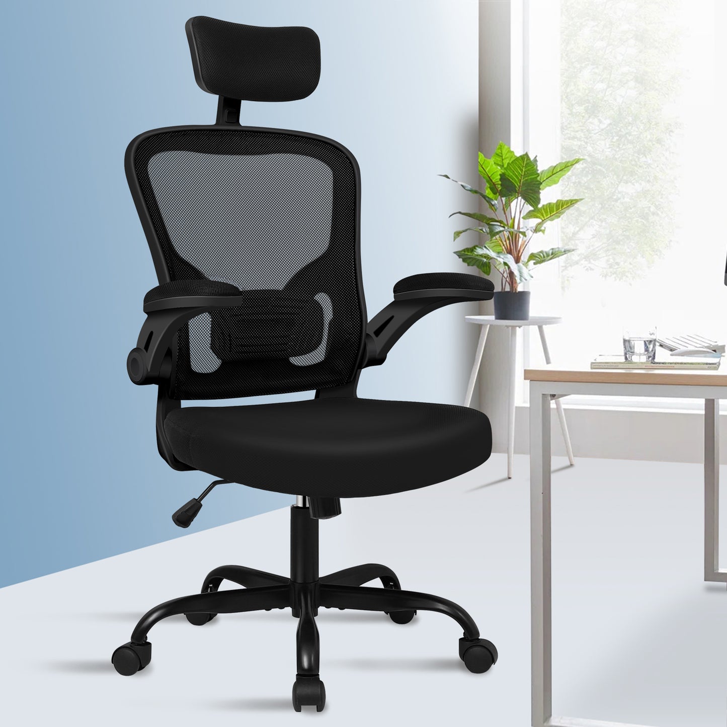 ELFORDSON Mesh Office Chair Executive Fabric Computer Seat Gaming Racing Tilt