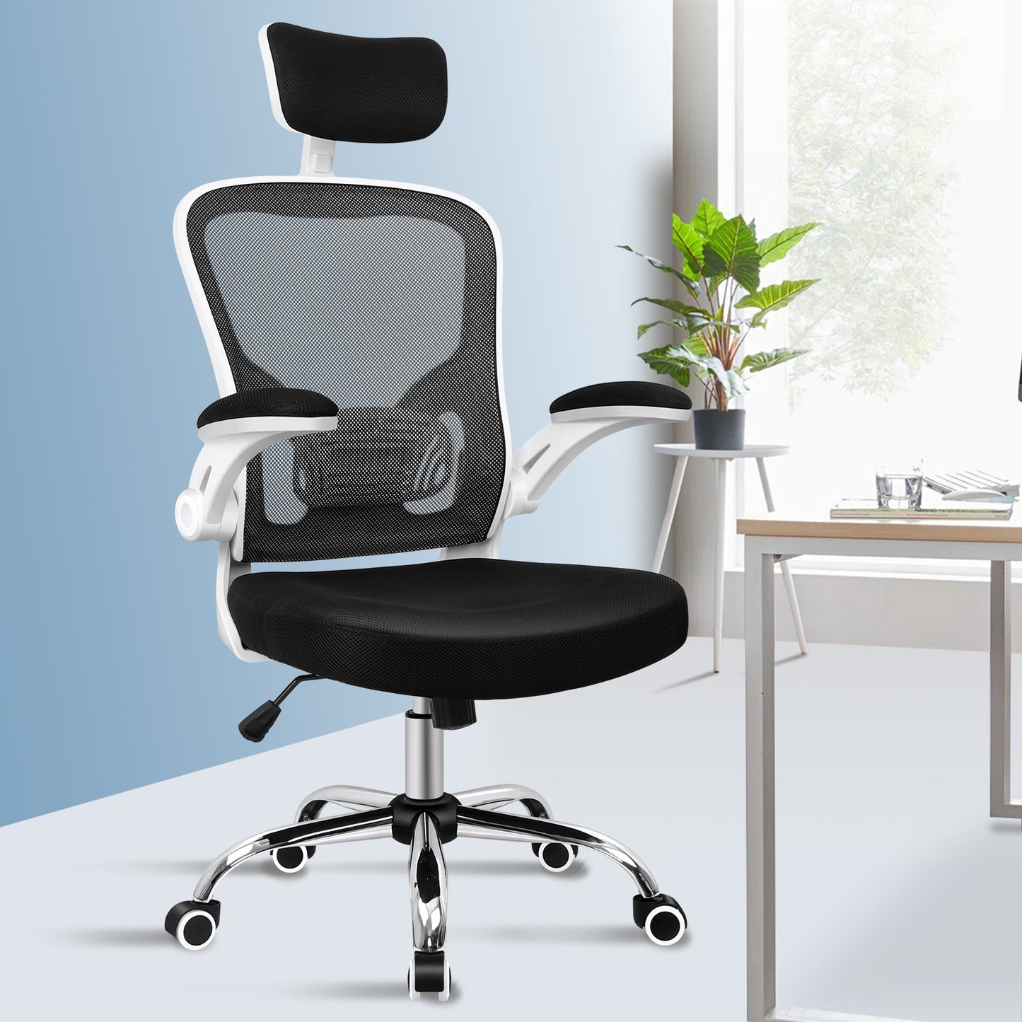 ELFORDSON Mesh Office Chair Executive Fabric Seat Gaming Racing Tilt Computer