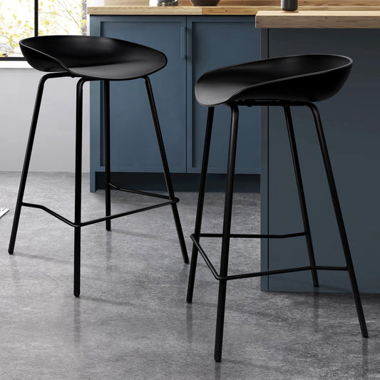 ALFORDSON 2x Kitchen Bar Stools Bar Stool Counter Chairs Metal Black Finn