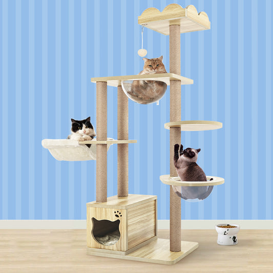 Cat Tree Tower Scratching Post Scratcher Condo House Bed Furniture 158cm