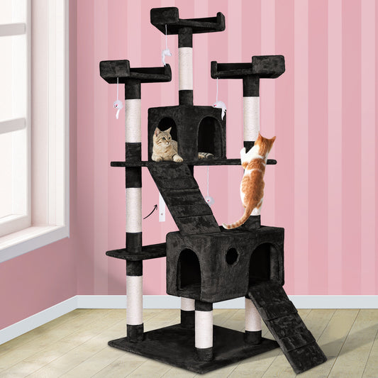 Cat Tree Scratcher Tower Scratching Post Condo House Furniture Wood 180