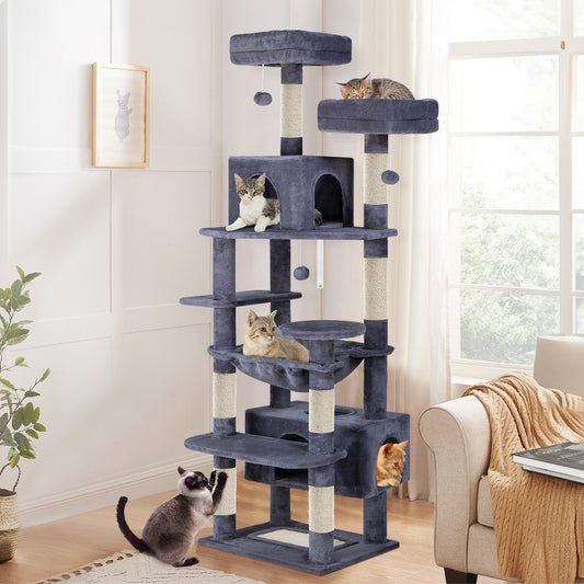 Cat Tree Tower Scratching Post Scratcher Condo House Furniture Grey 184