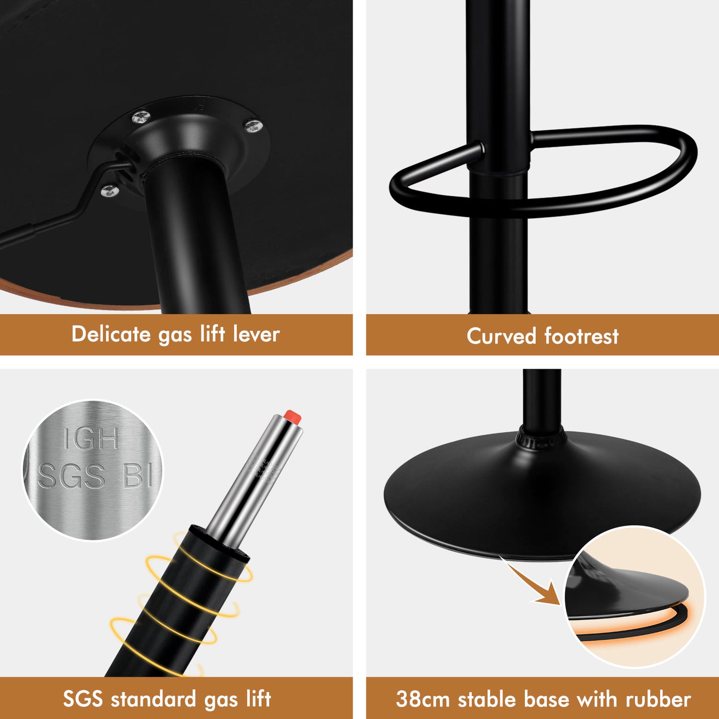 ALFORDSON 4x Bar Stool Kitchen Swivel Chair Wooden Linen Fabric Ramiro Grey