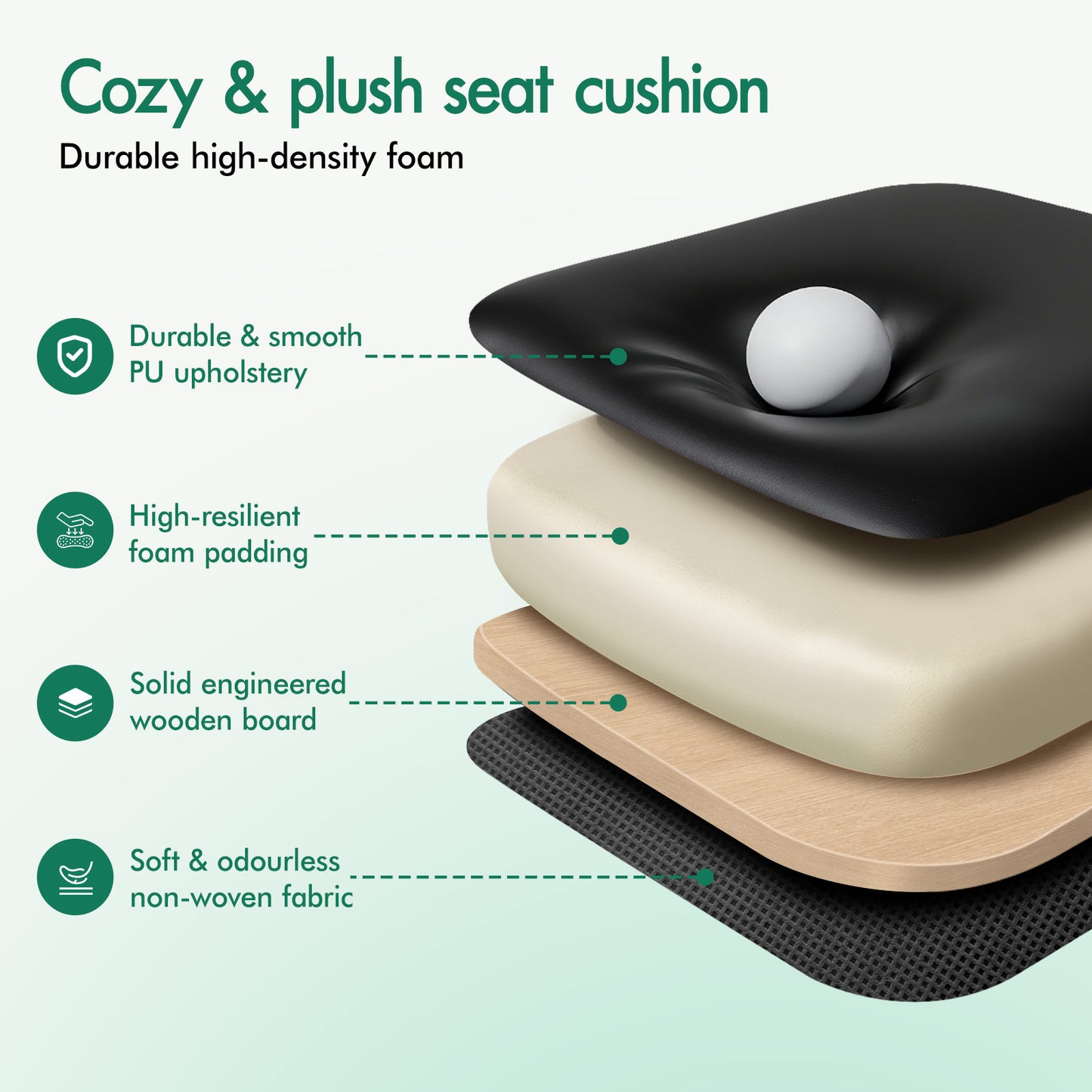 ELFORDSON Office Chair Executive Computer PU Leather Seat Work Recliner Gaming PU Leather Black