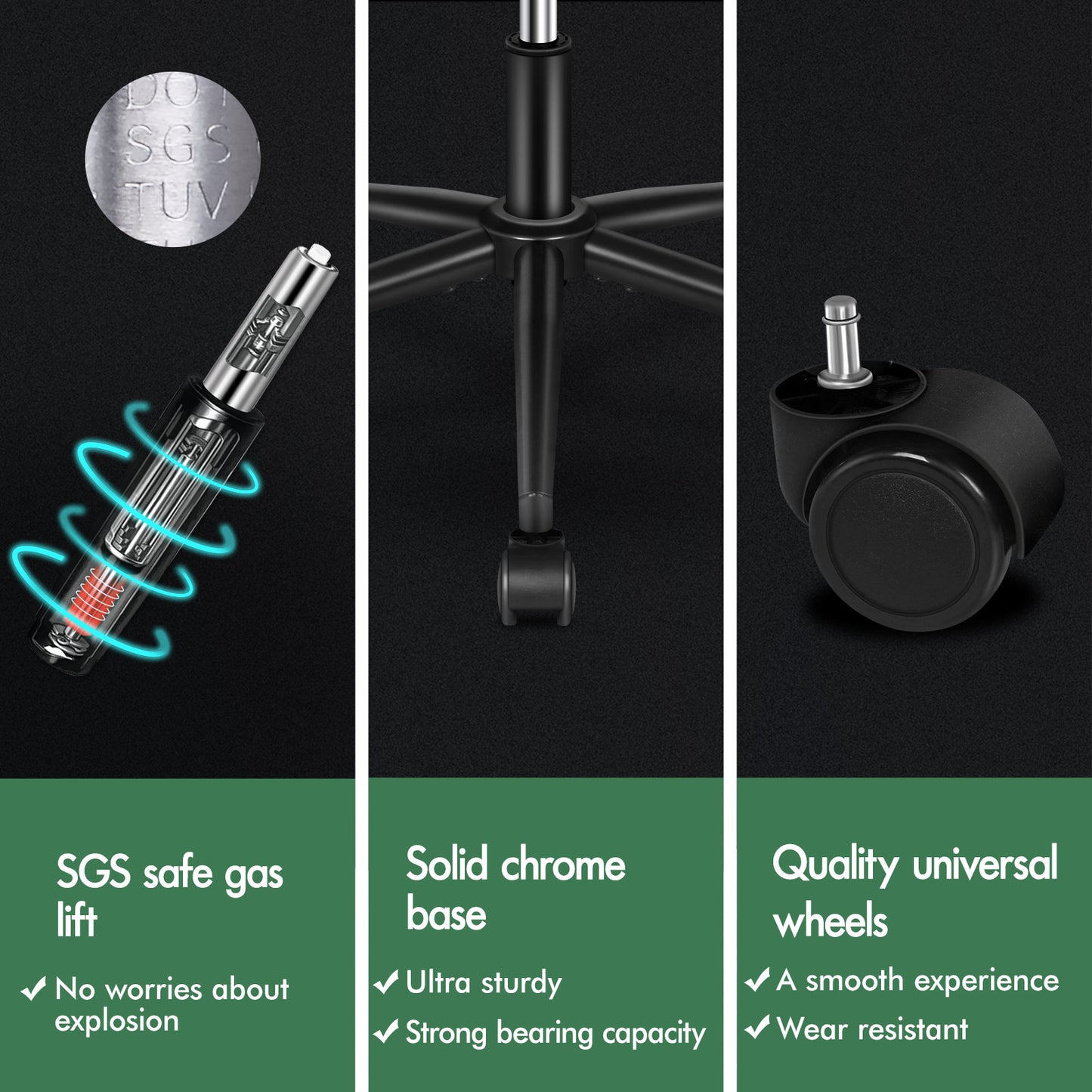 ELFORDSON Office Chair Ergonomic Executive Computer Work Seat Leather Brown