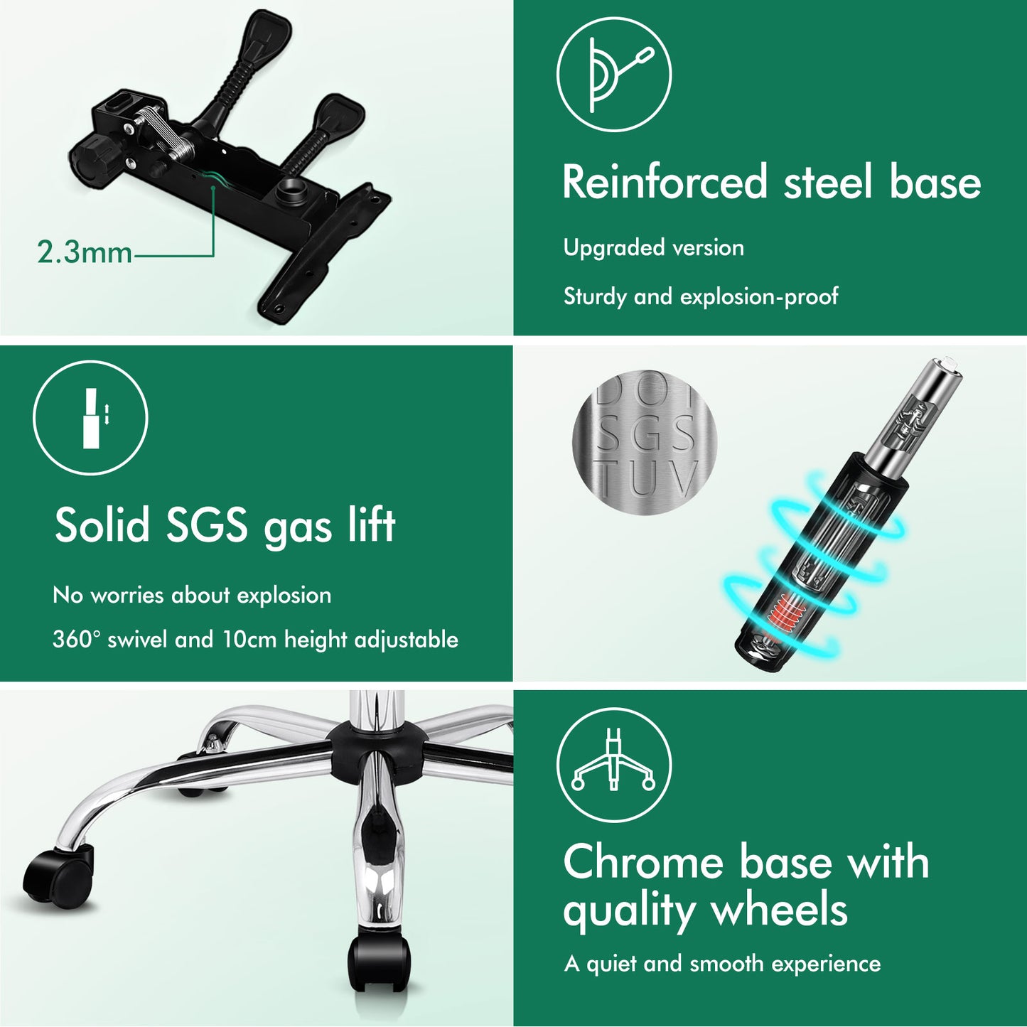 ELFORDSON Massage Office Chair Gaming Executive Seat PU Leather Black