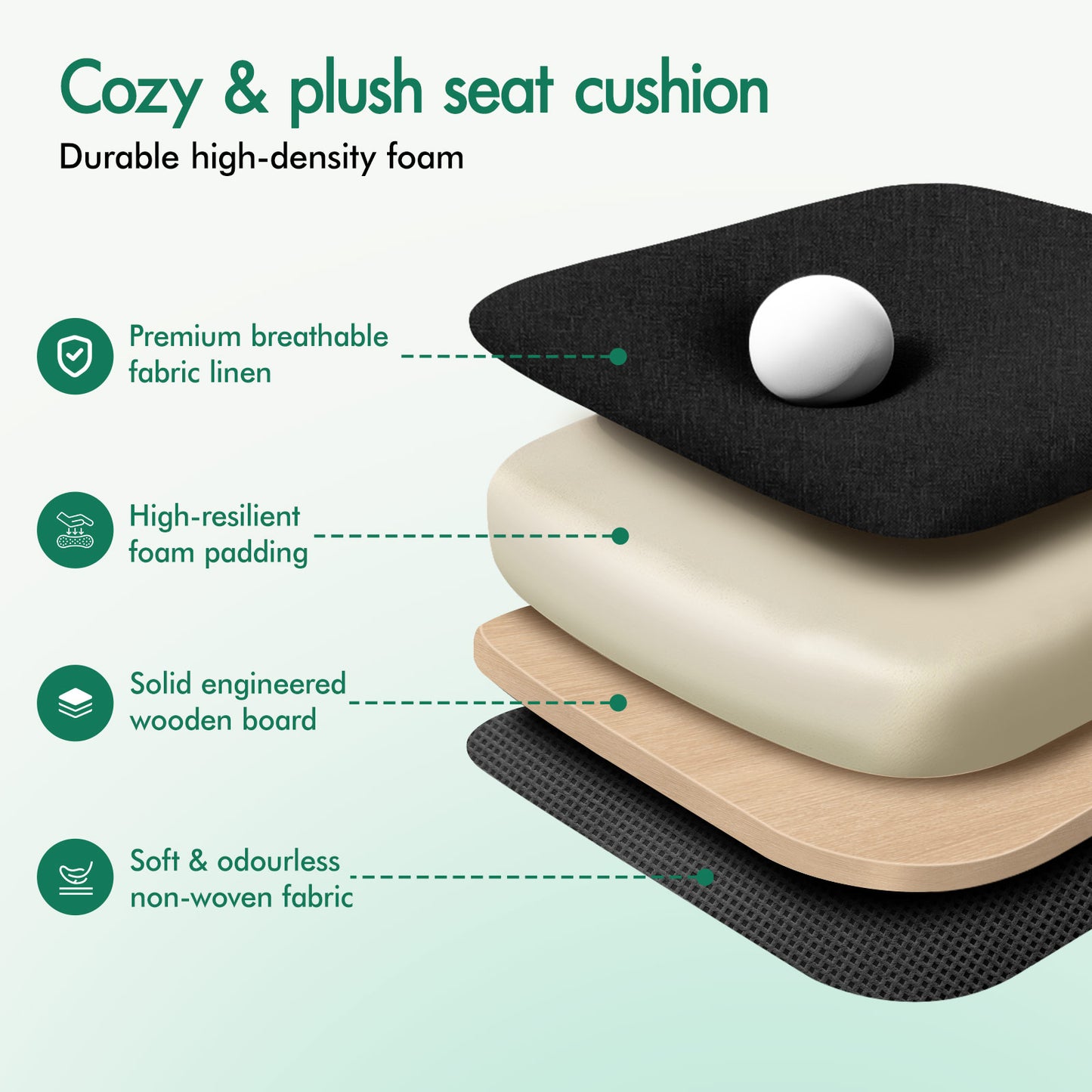 ELFORDSON Massage Office Chair Executive Seat Fabric Black