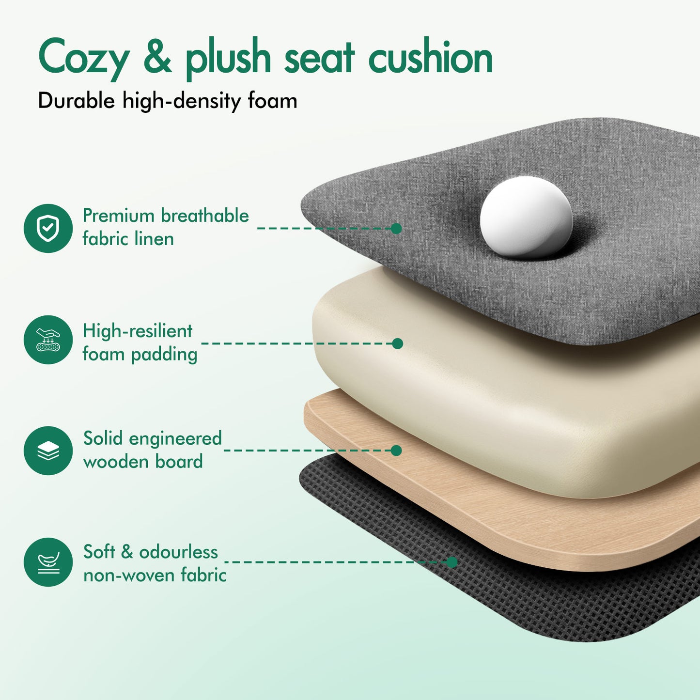 ELFORDSON Massage Office Chair Executive Seat Fabric Grey