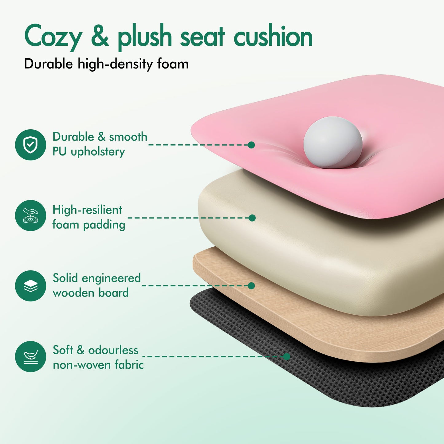 ELFORDSON Massage Office Chair Gaming Executive Seat PU Leather Pink