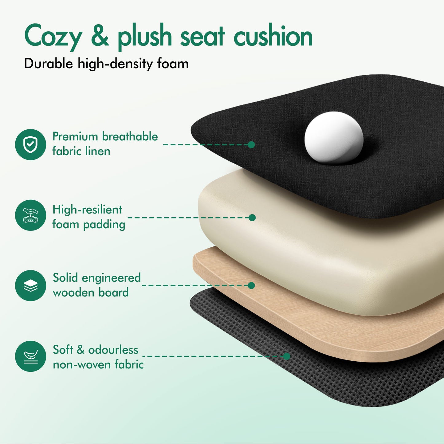 ELFORDSON Massage Office Chair Heated Seat Executive Gaming Racer, Fabric Black