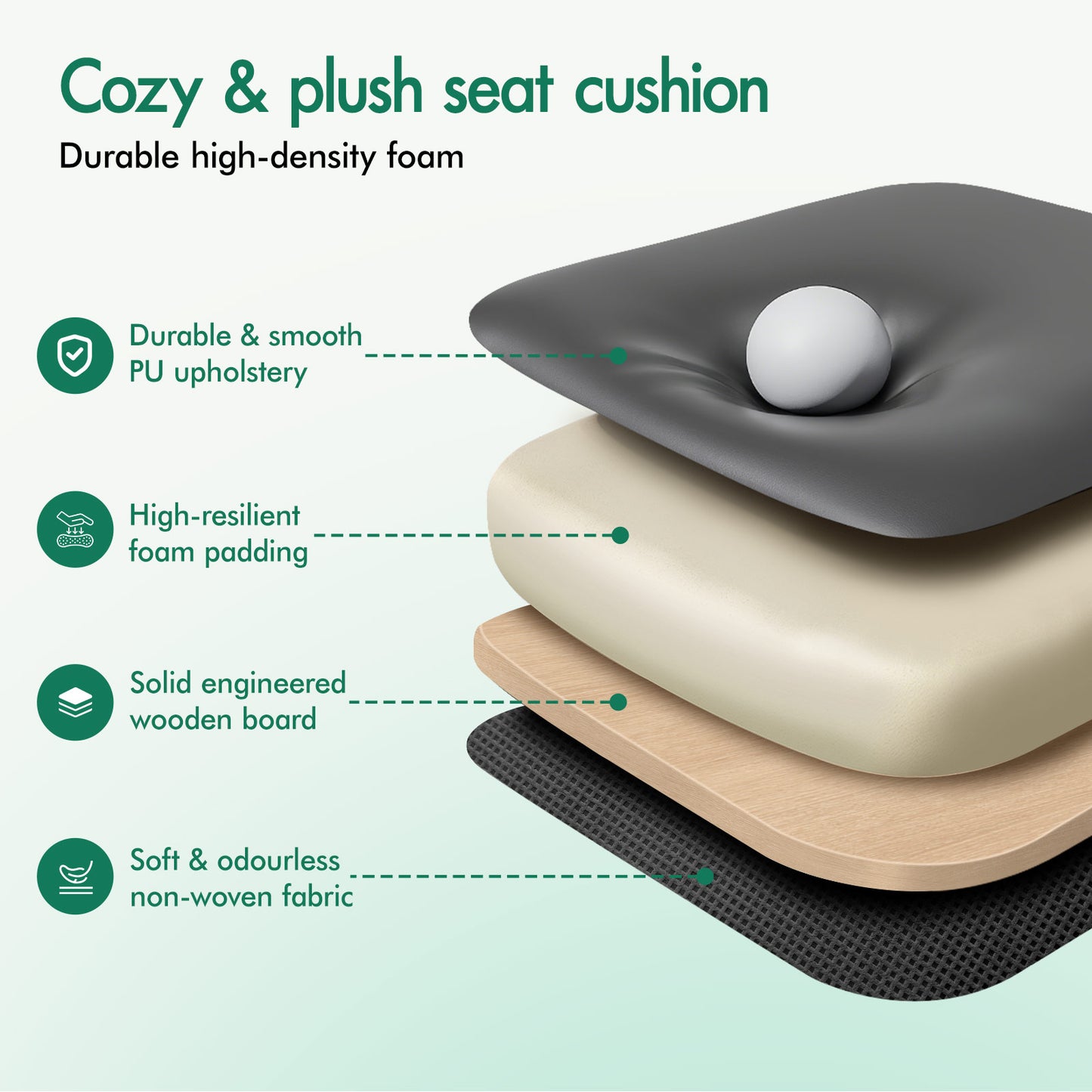 ELFORDSON Office Chair with 8-Point Massage and Heat Function, Grey