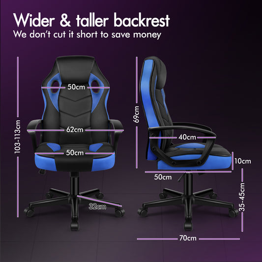 ELFORDSON Gaming Chair Racing Office Ergonomic Padded Swivel Executive Computer
